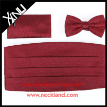 Wedding Use Mens Fashion Polyester Bowtie and Cummberbund Men's Set